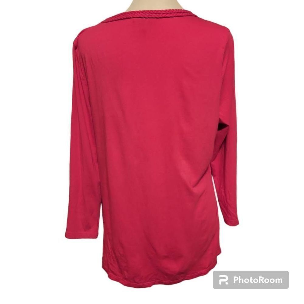 Talbots Women's Size Large Red Long Sleeve Top - Picture 3 of 5